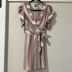 BCBGeneration striped mini wrap dress (xxs)